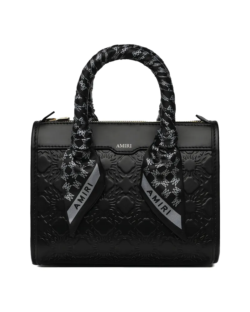 Amiri Ma Quad Micro Triangle Embossed Tote Bag Black
