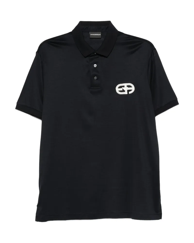 Emporio Armani Logo-embroidered Polo Shirt Blue