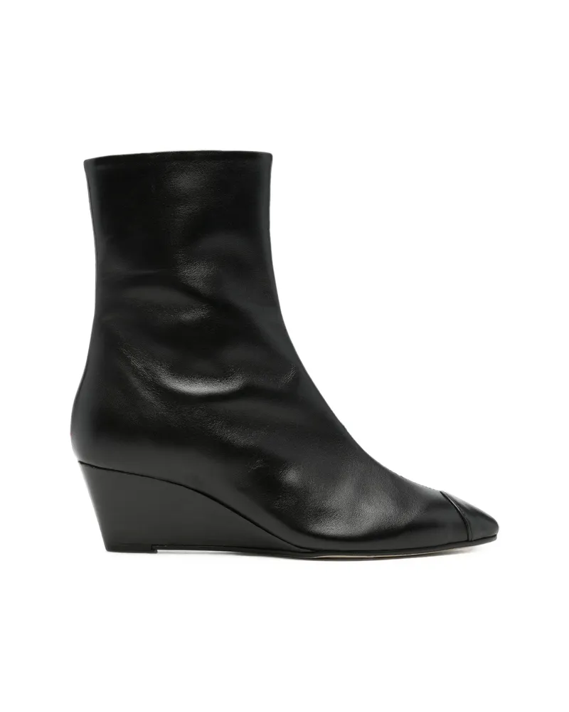 aeyde Mia Cap Wedge-heel Ankle Boots Black
