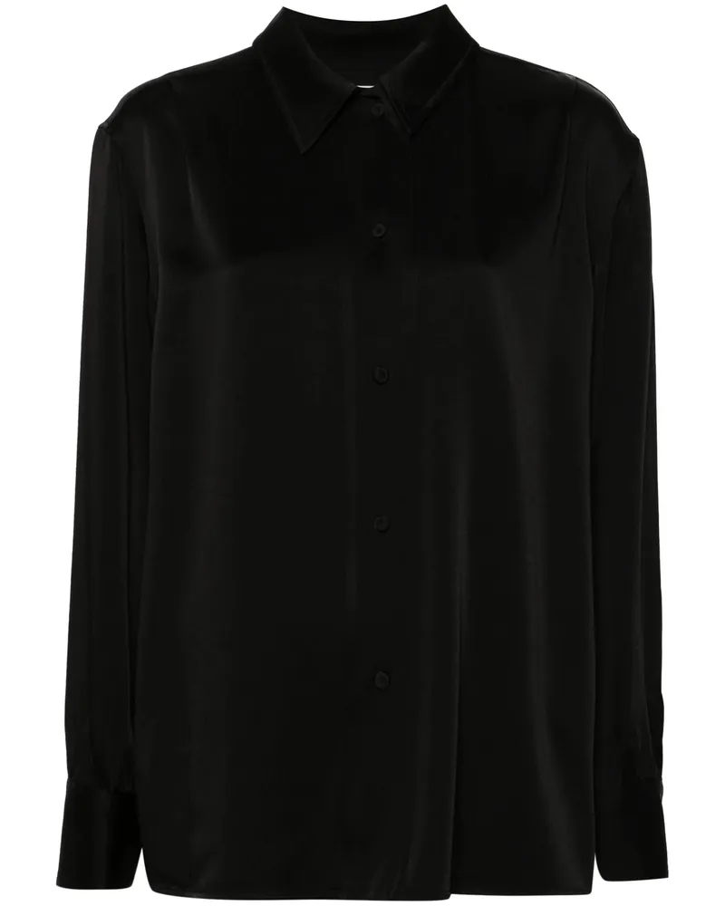 Jil Sander Pointed-collar Satin Shirt Black