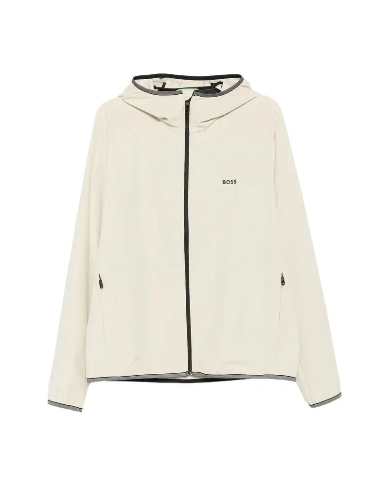 HUGO BOSS Logo-motif Hooded Jacket Neutrals
