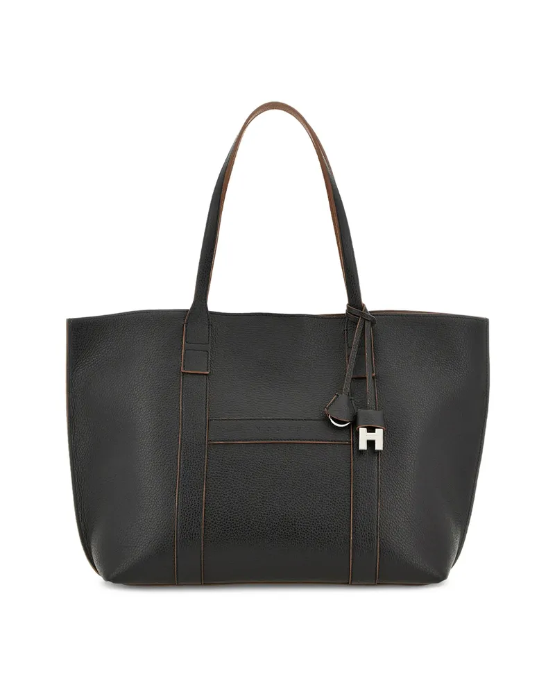 Hogan Logo Charm Tote Bag Black