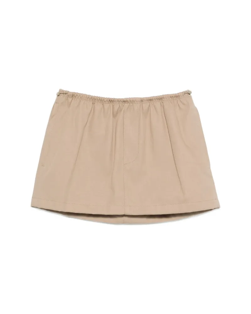 Alexander Wang Logo-waistband Mini Skirt Neutrals