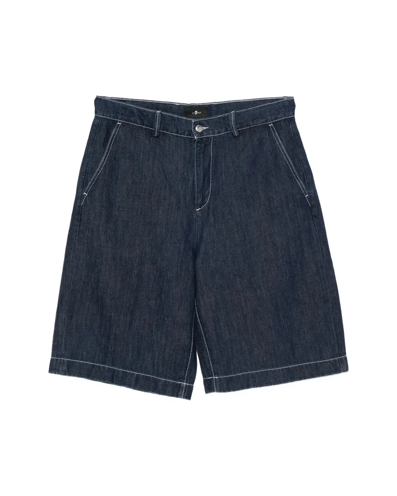 7 for all mankind Contrast-stitch Shorts Blue