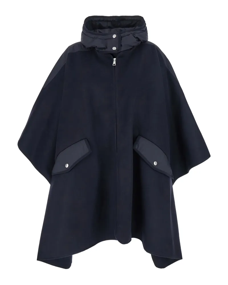 Moncler Front-pocket Hooded Cape Blue