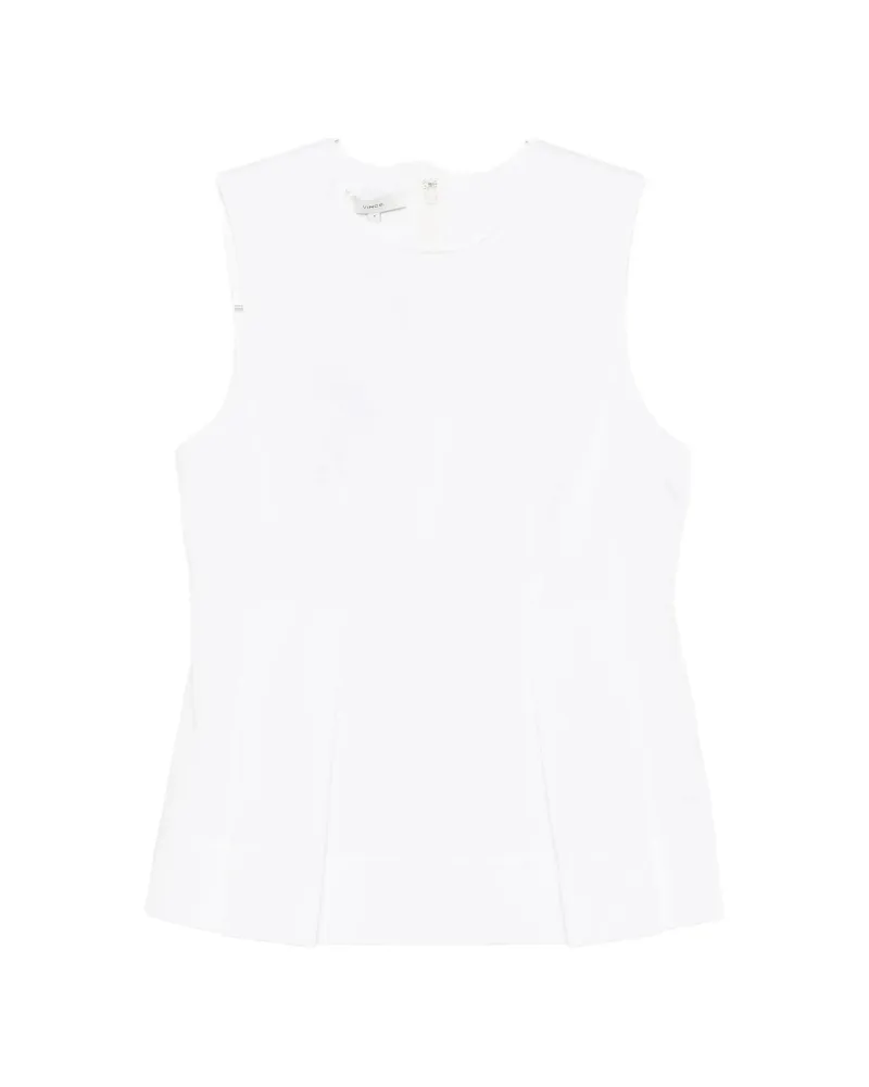 Vince Pleated Sleeveless Top White