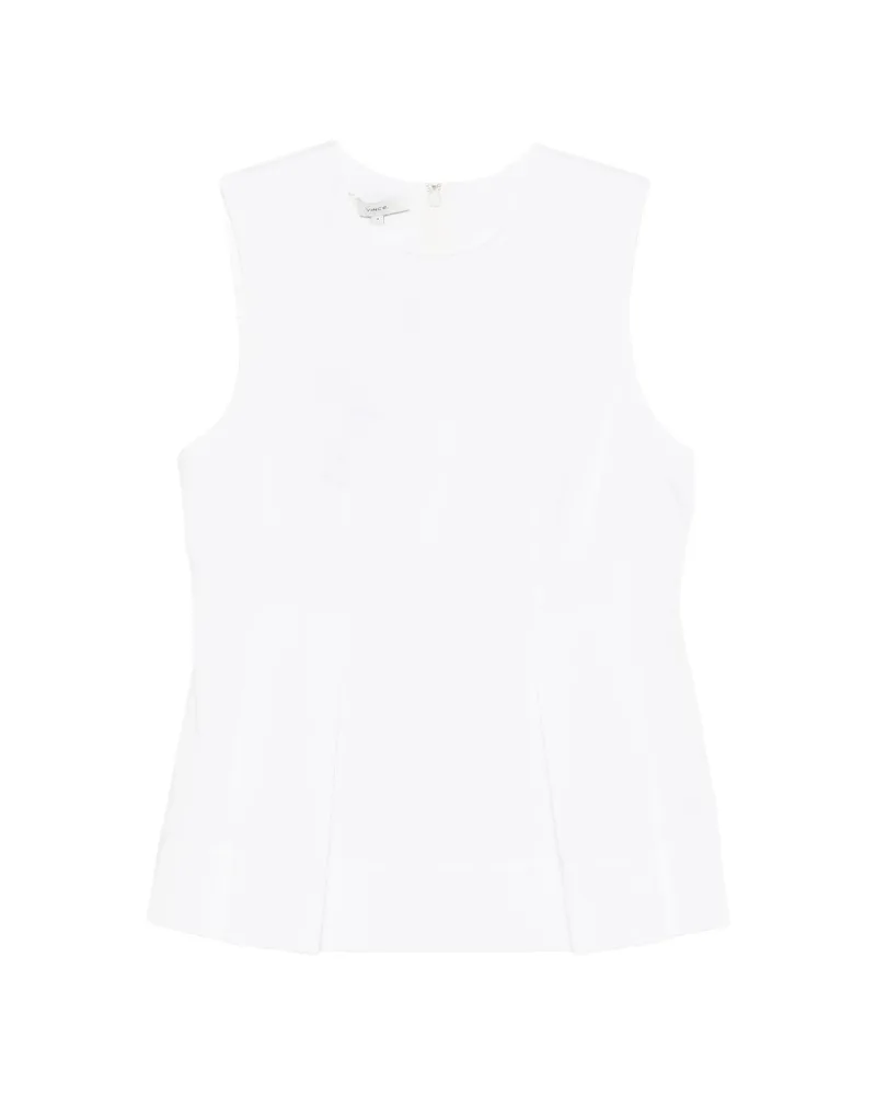 Vince Pleated Sleeveless Top White