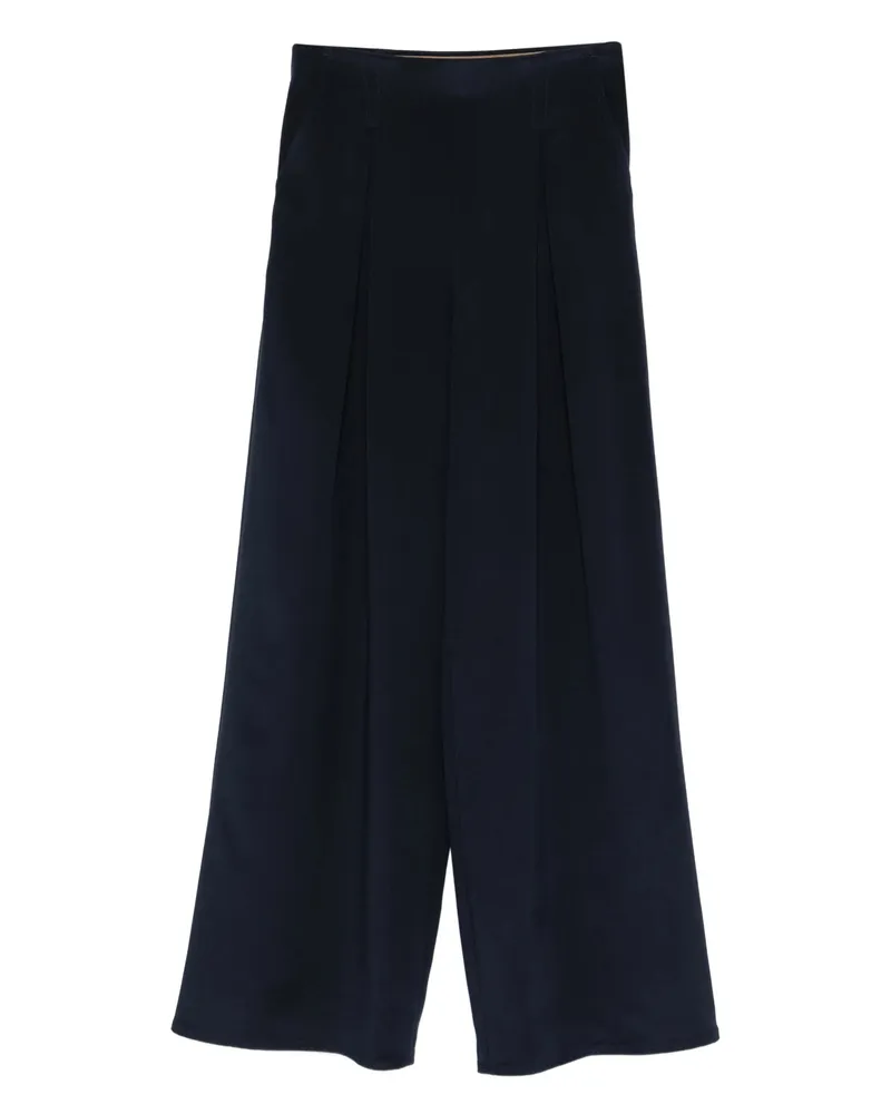 Max Mara Pleated Pallazzo Pants Blue