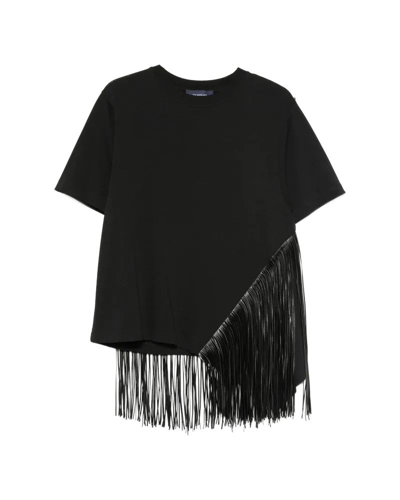 SPORTMAX Fringe-trim T-shirt Black