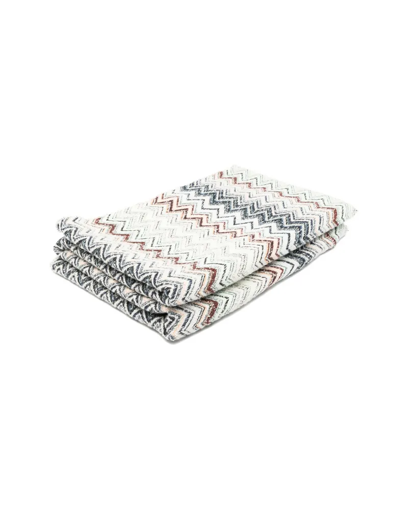 Missoni Home Forest Zig-zag Fringed Throw Neutrals