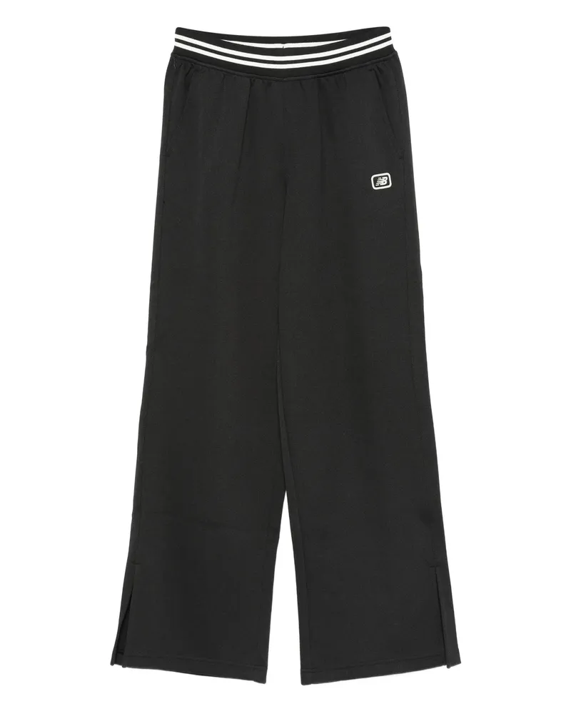 New Balance Elasticated-waistband Split-hem Trousers Black