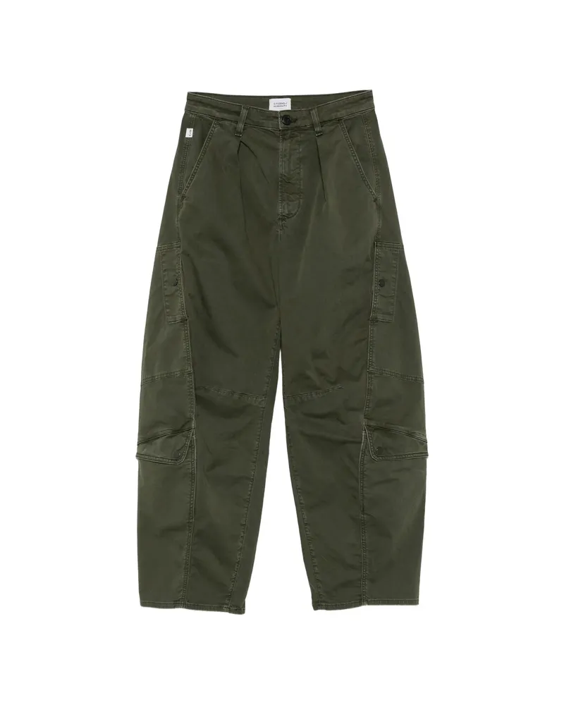 Citizens of humanity Flight Pleated Straight Trousers Green