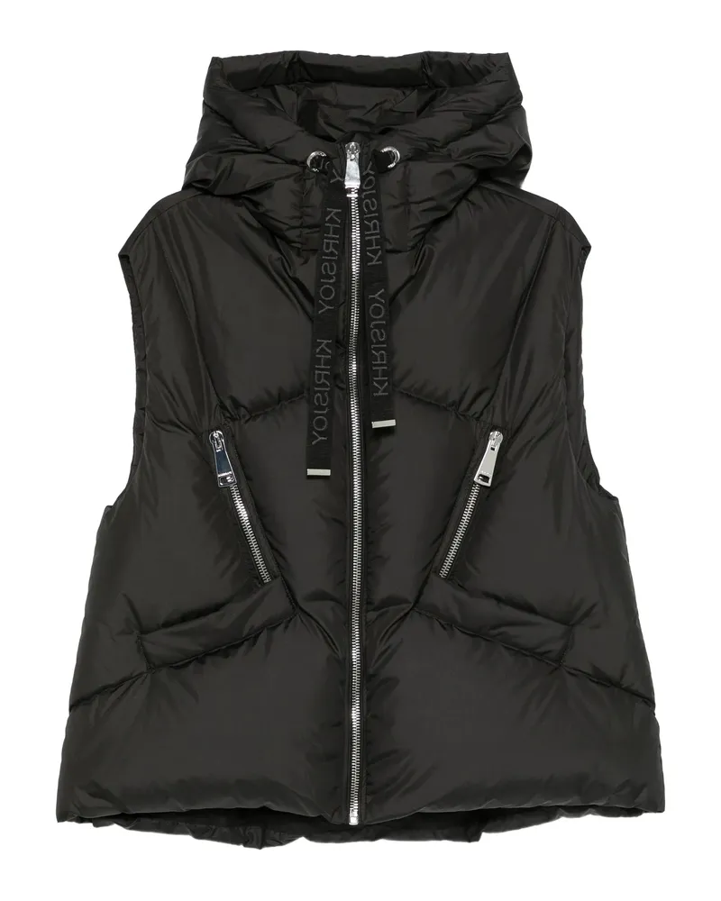 KHRISJOY Hooded Zip-fastening Gilet Black