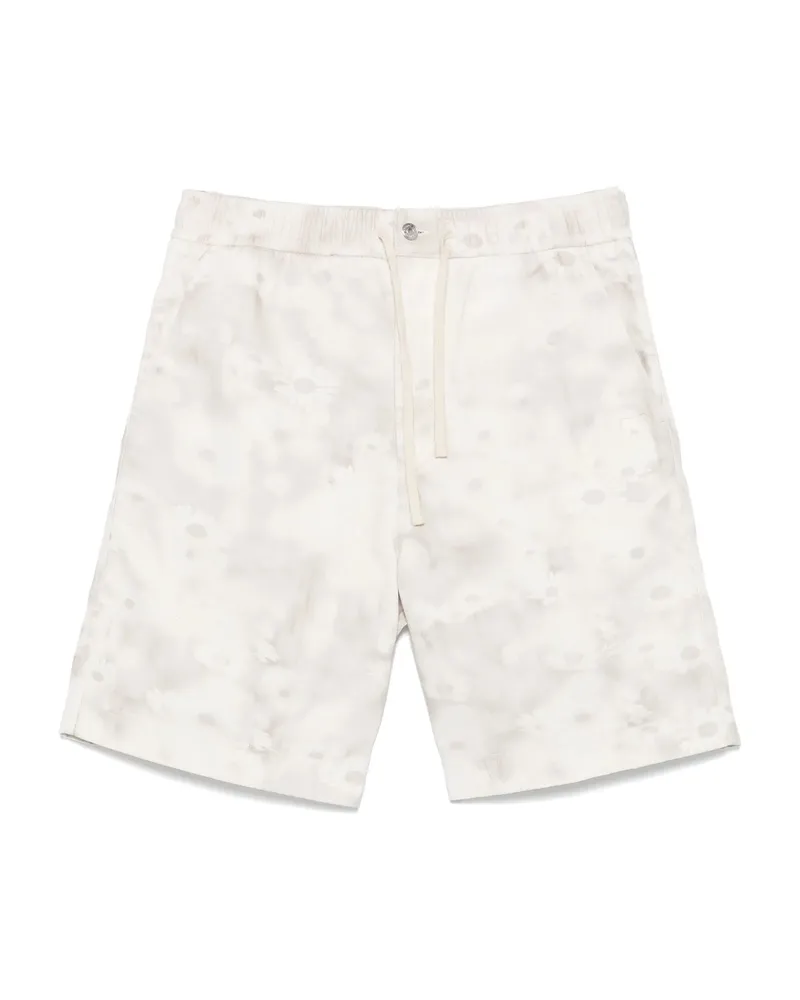 Kitsuné Printed Denim Shorts White