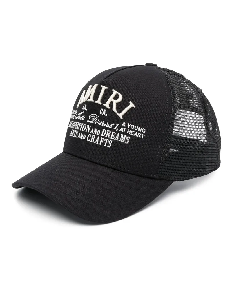 Amiri Logo-embroidered Cotton Cap Black