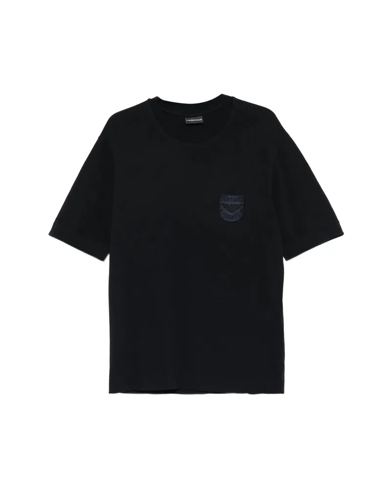 Emporio Armani Crew-neck Logo-appliqué T-shirt Black