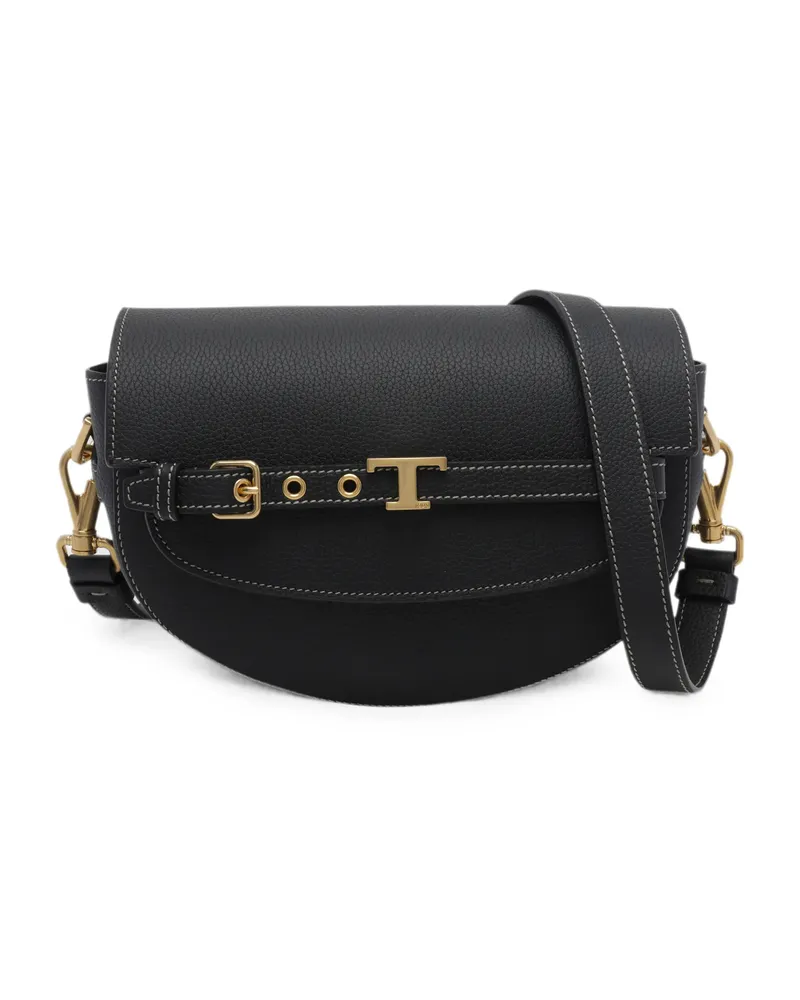 TOD'S Mini T Signature Crossbody Bag Black