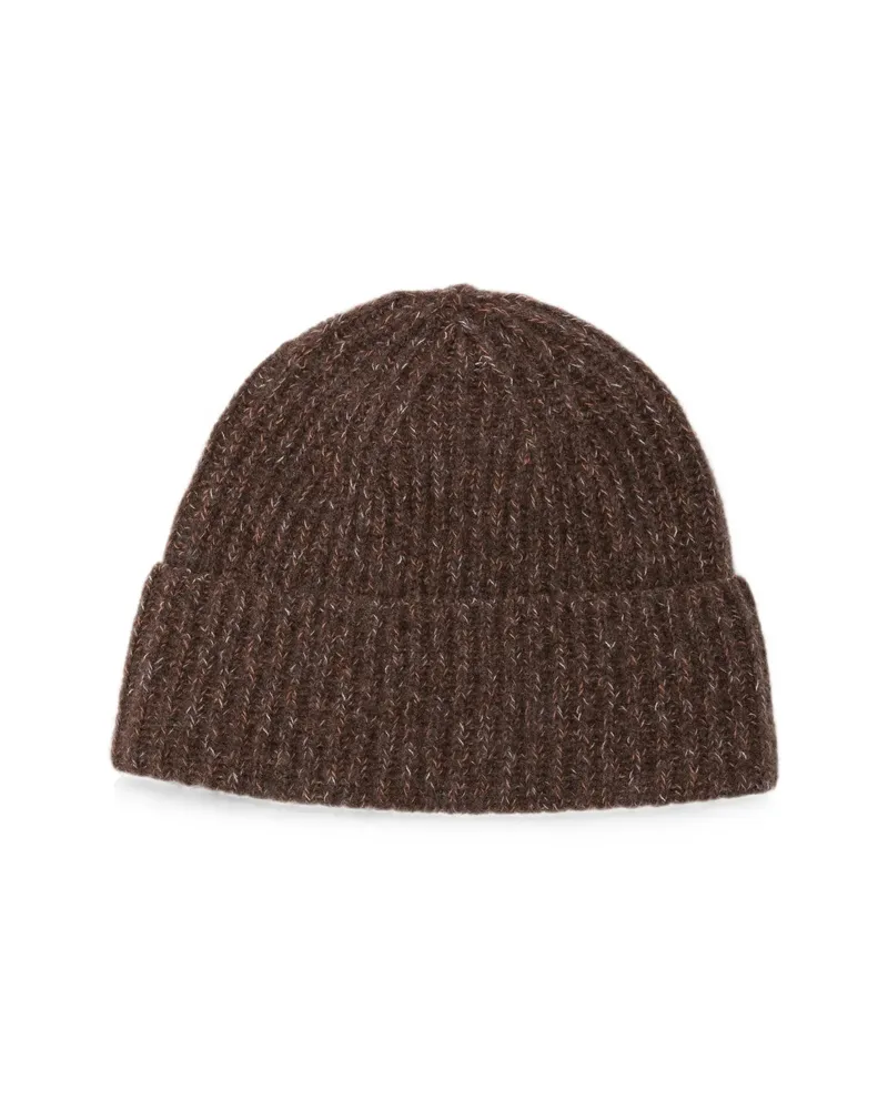 Lisa Yang Ribbed-knit Beanie Hat Brown