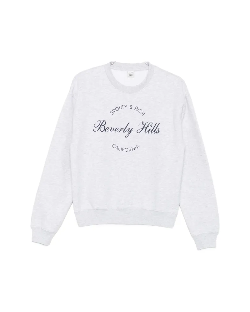 SPORTY & RICH Beverly Hills Logo-print Sweater Grey