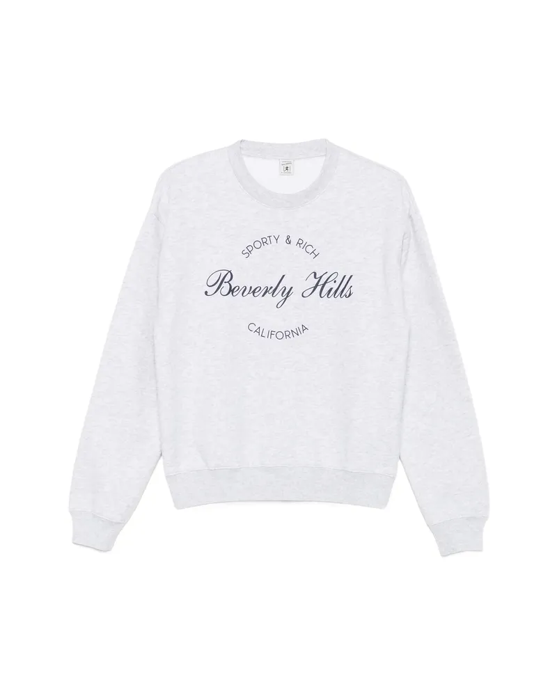 SPORTY & RICH Beverly Hills Logo-print Sweater Grey