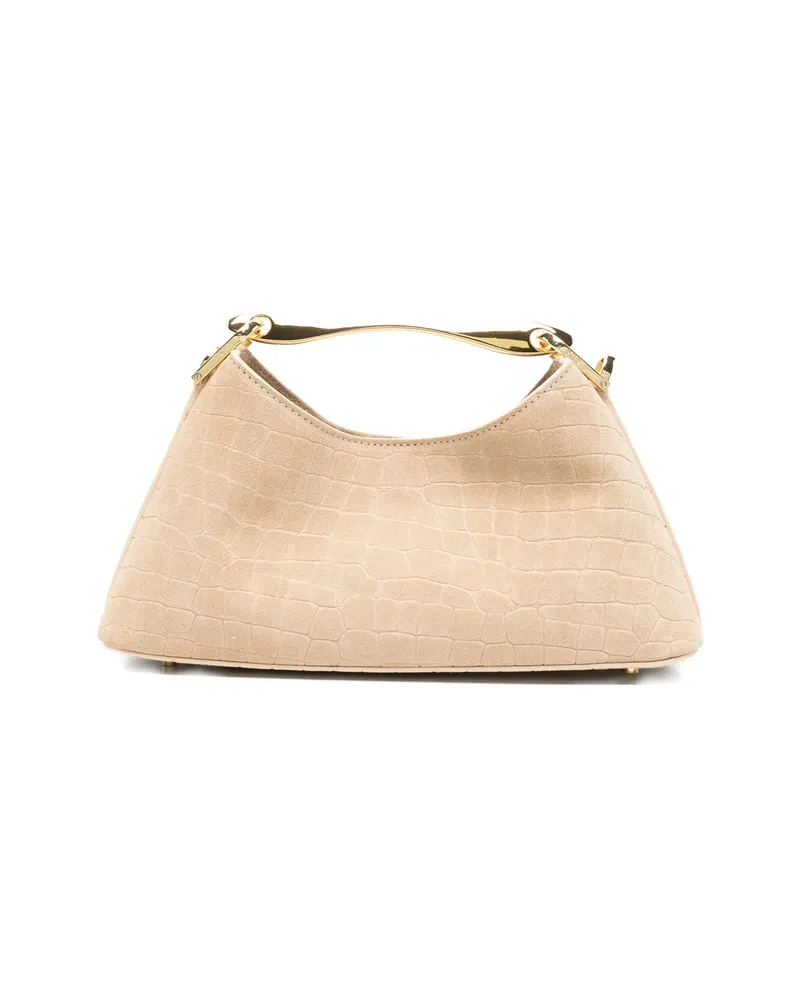 Elleme Mini Boomerang Croc-effect Tote Bag Neutrals