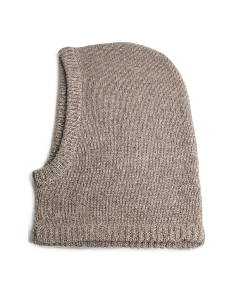 Lisa Yang Astri Knitted Balaclava Hat Neutrals