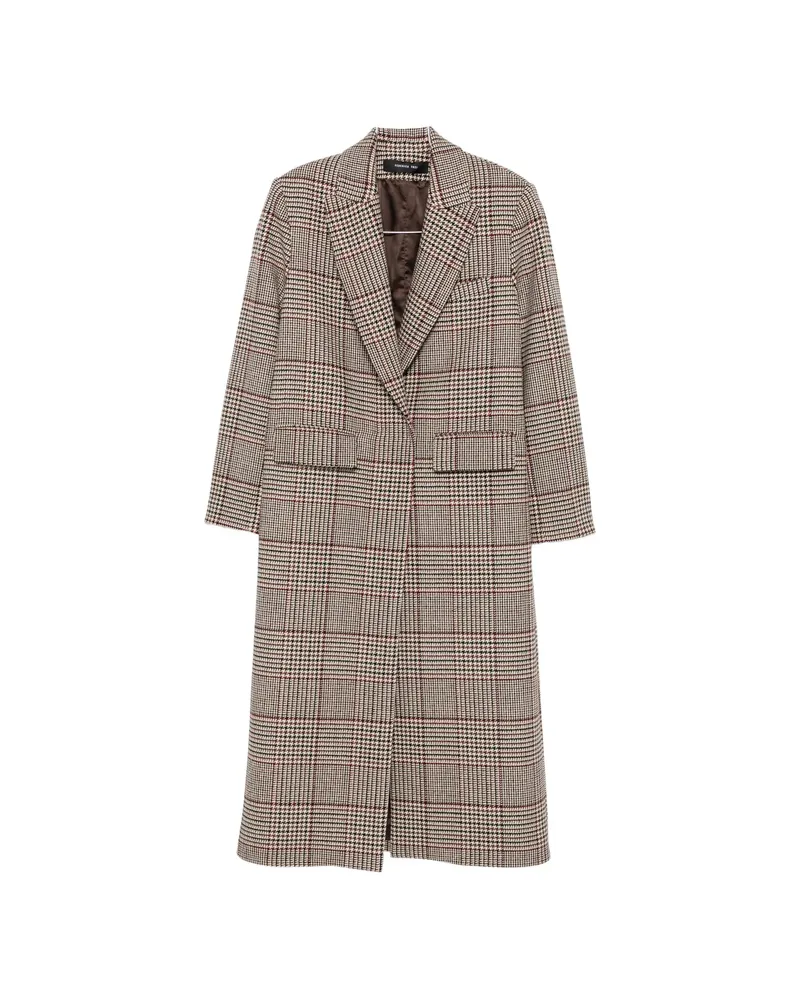 Federica Tosi Prince Of Wales Check Double-breasted Coat Neutrals