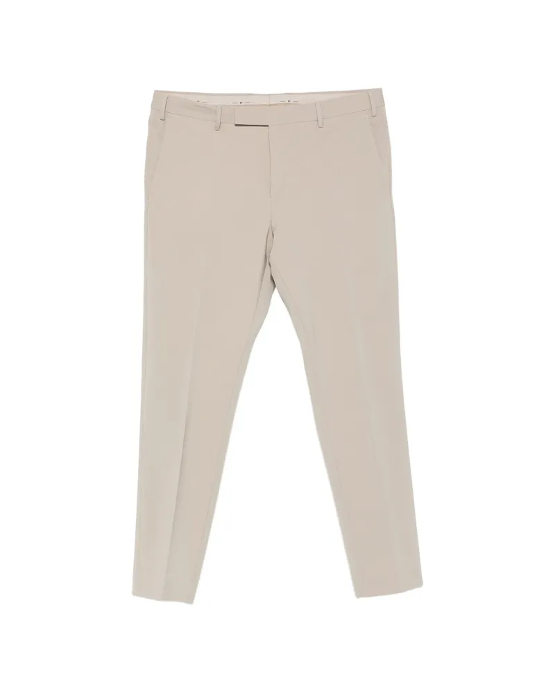 PT TORINO Pressed-crease Tailored Trousers Neutrals
