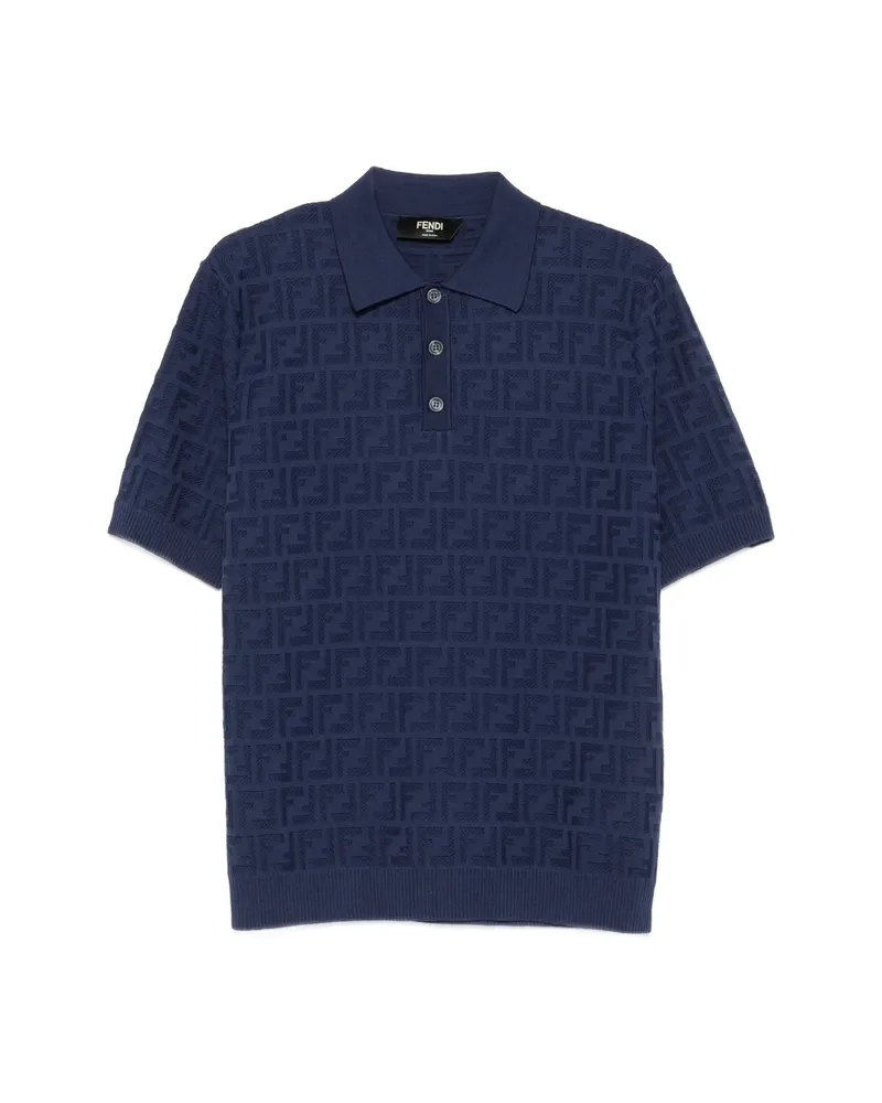 Fendi FF-motif Polo Shirt Blue