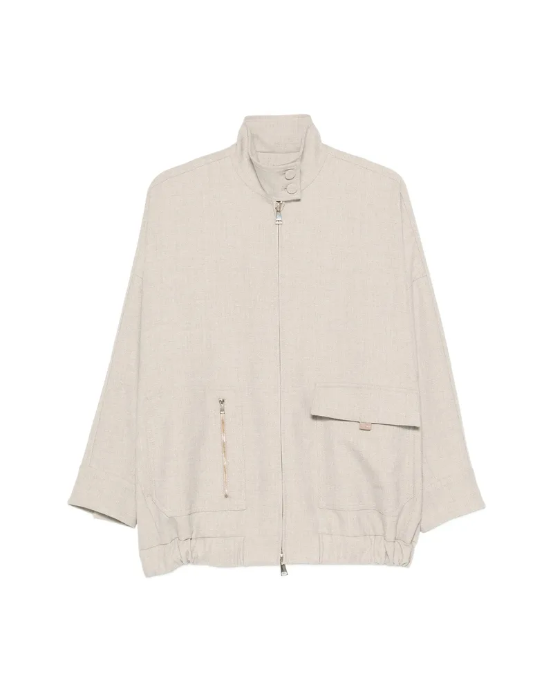 Fabiana Filippi High-neck Jacket Neutrals