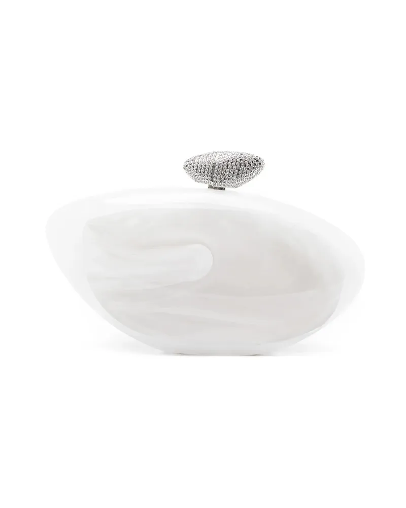 Benedetta Bruzziches Armonia Embellished Clutch Bag White