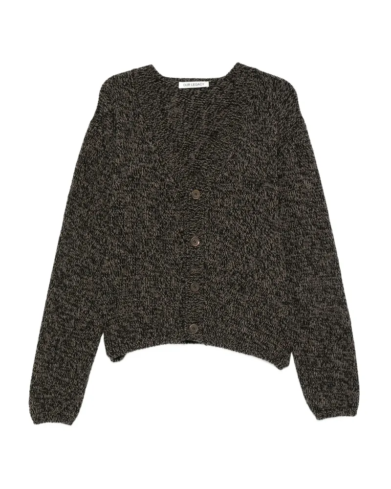 Our Legacy Speckled V-neck Cardigan Grey