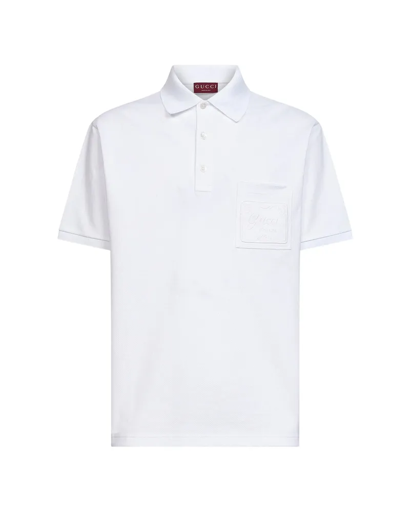 Gucci Patch-pocket Polo Shirt White