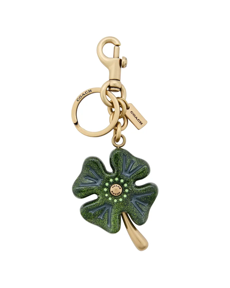 Coach Four Leaf Clover Keyring Green