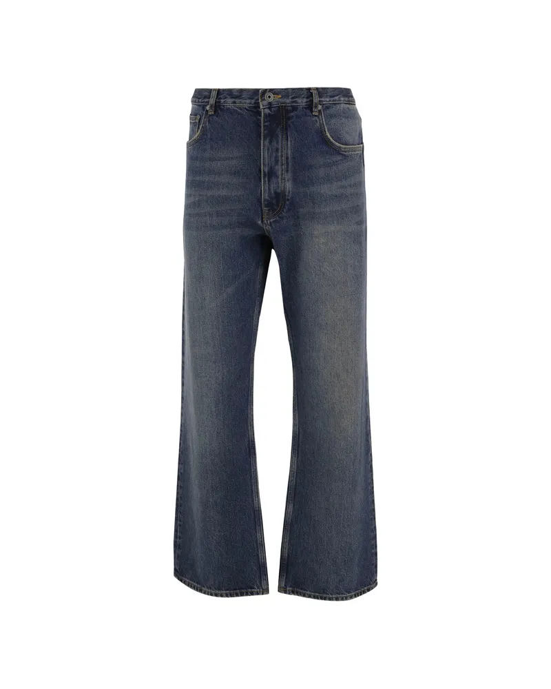 OFF-WHITE Off-white Arrows-print Straight-leg Jeans Blue