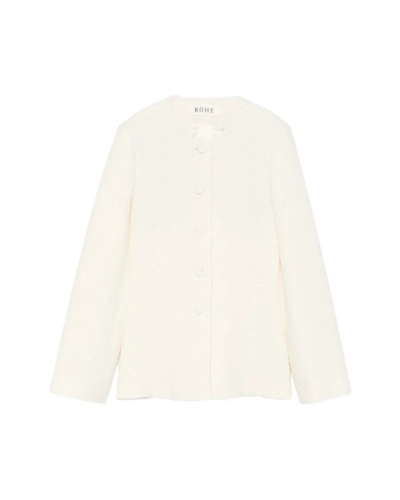 Róhe Bouclé-texture Single-breasted Jacket White