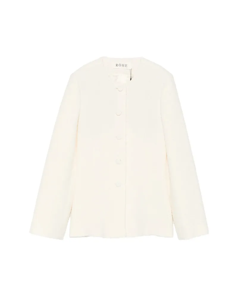 Róhe Bouclé-texture Single-breasted Jacket White