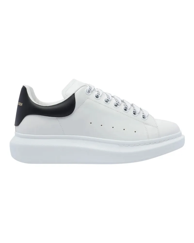 Alexander McQueen Oversized Leather Lace-up Sneakers White