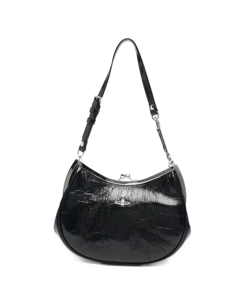 Vivienne Westwood Orb Patent-leather Shoulder Bag Black