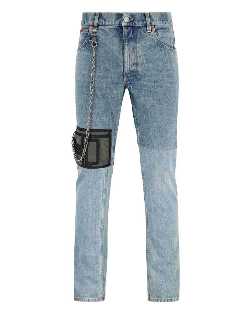 Martine Rose Patchwork Chain Jeans Blue