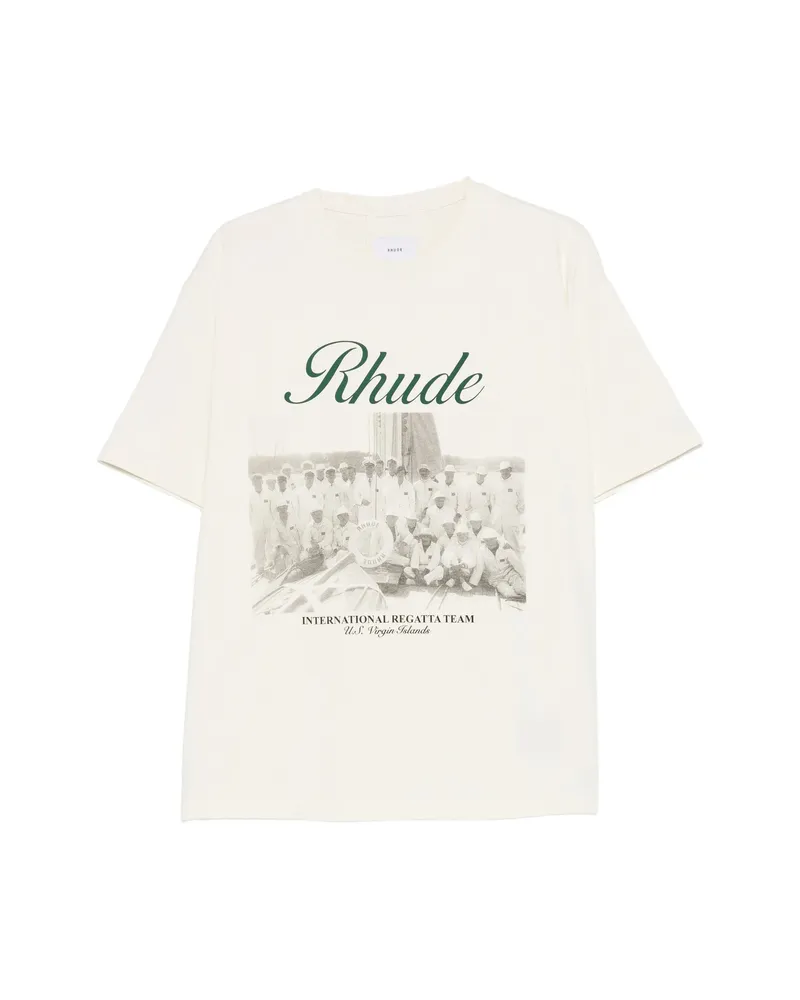 RHUDE Script Graphic T-shirt Neutrals