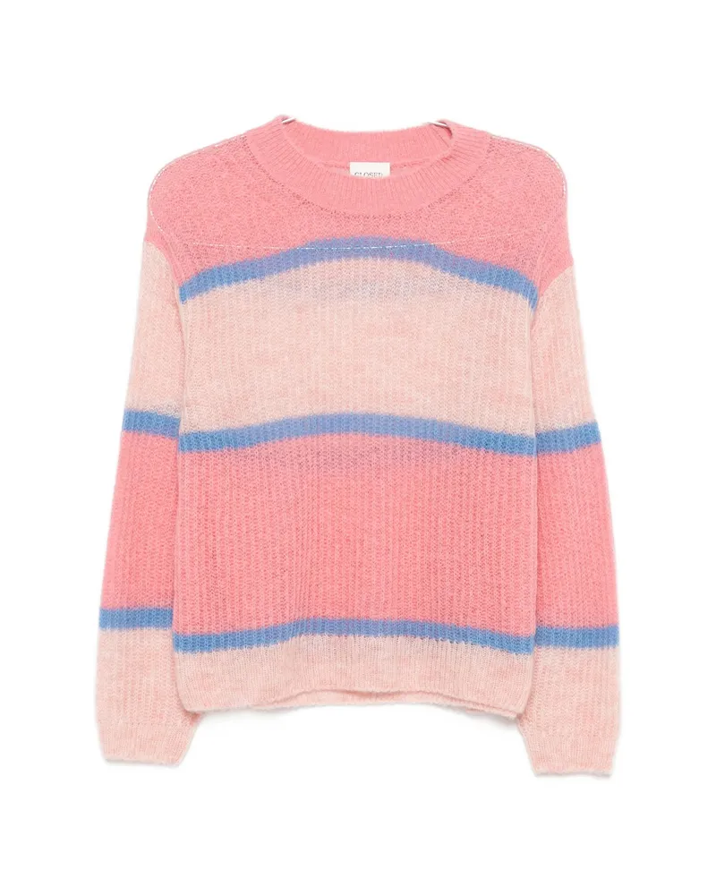 Closed Striped Sweater Pink