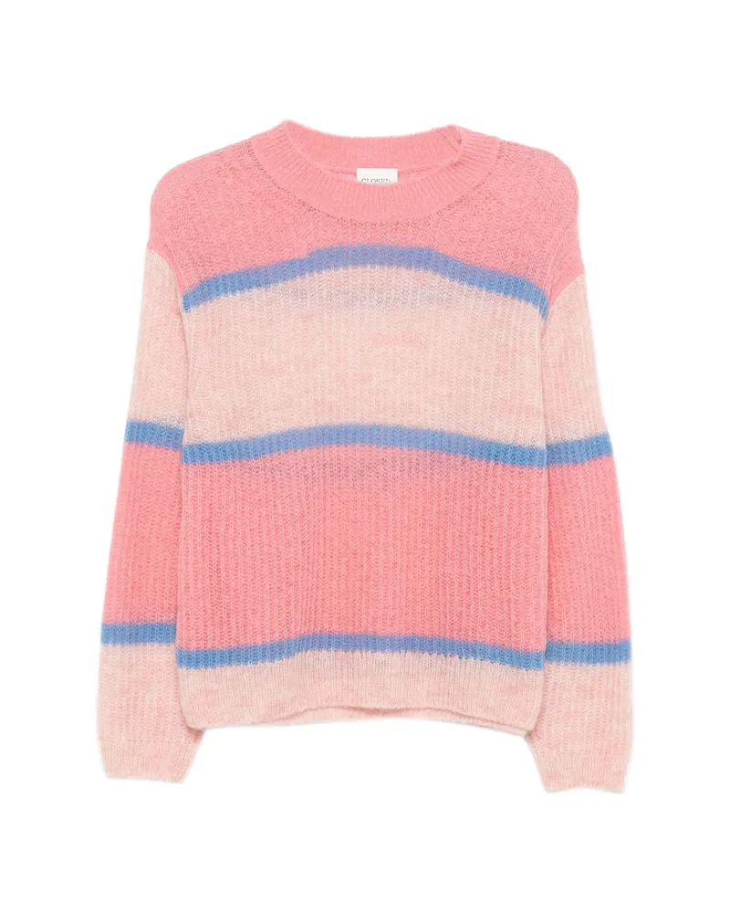 Closed Striped Sweater Pink
