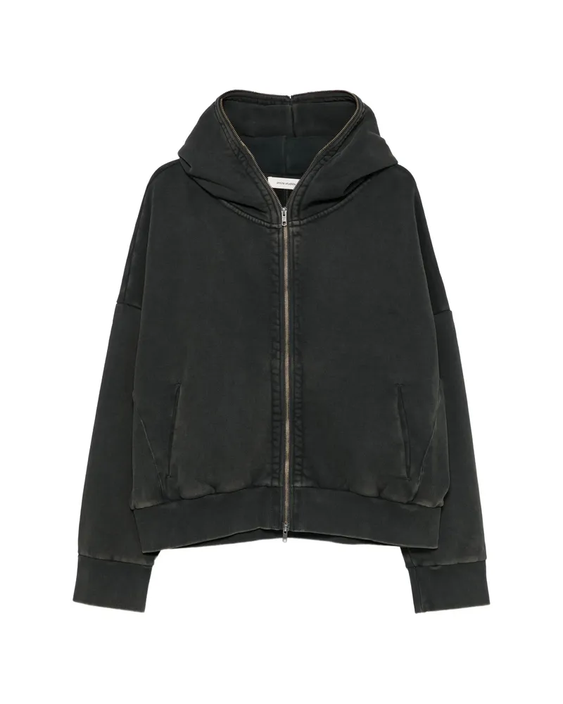 Entire Studios Faded-effect Zip-up Hoodie Grey