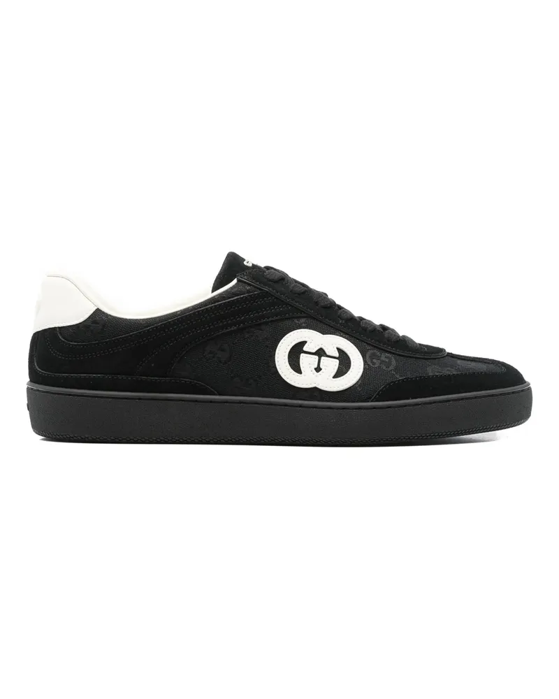 Gucci Monogram Lace-up Sneakers Black