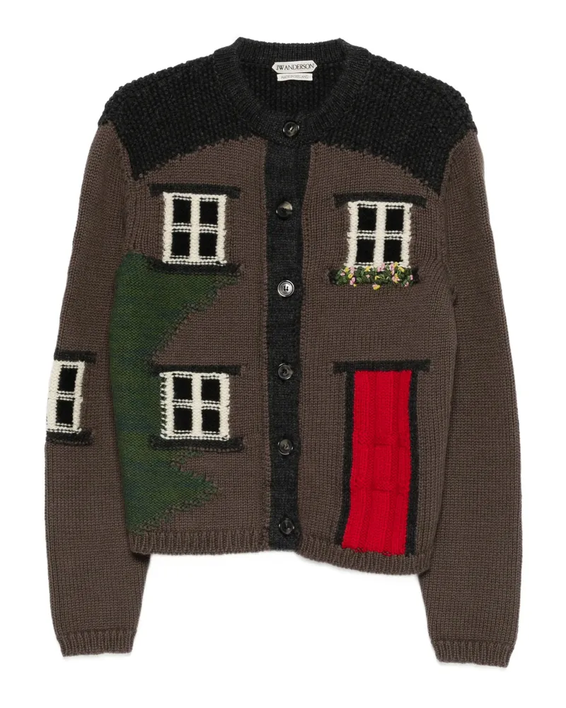 J.W.Anderson House Wool Cardigan Brown
