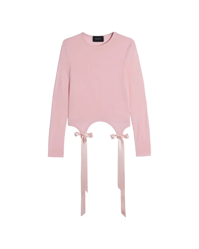 Simone Rocha Bow-detail Long-sleeve T-shirt Pink