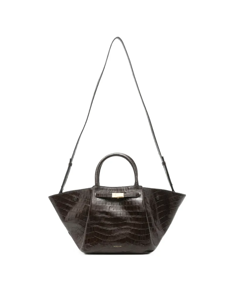 DeMELLIER Midi New York Croc-effect Tote Bag Brown