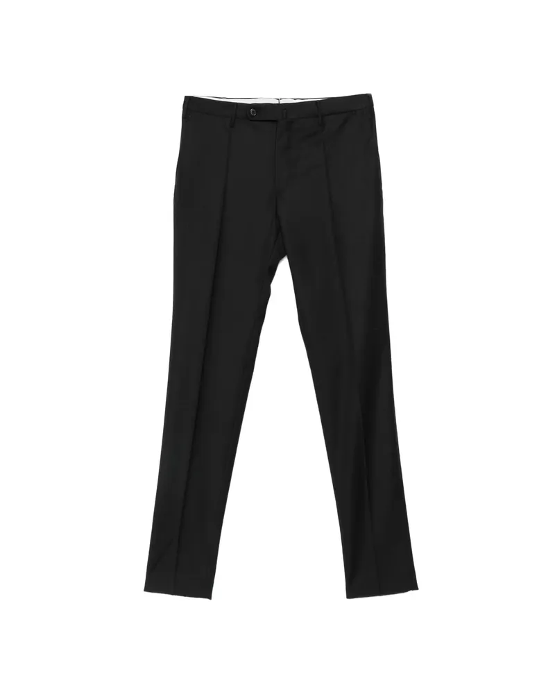 Incotex Pressed-crease Belt-loop Trousers Black