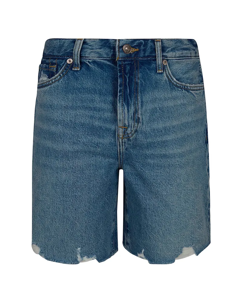 7 for all mankind Distressed Denim Shorts Blue